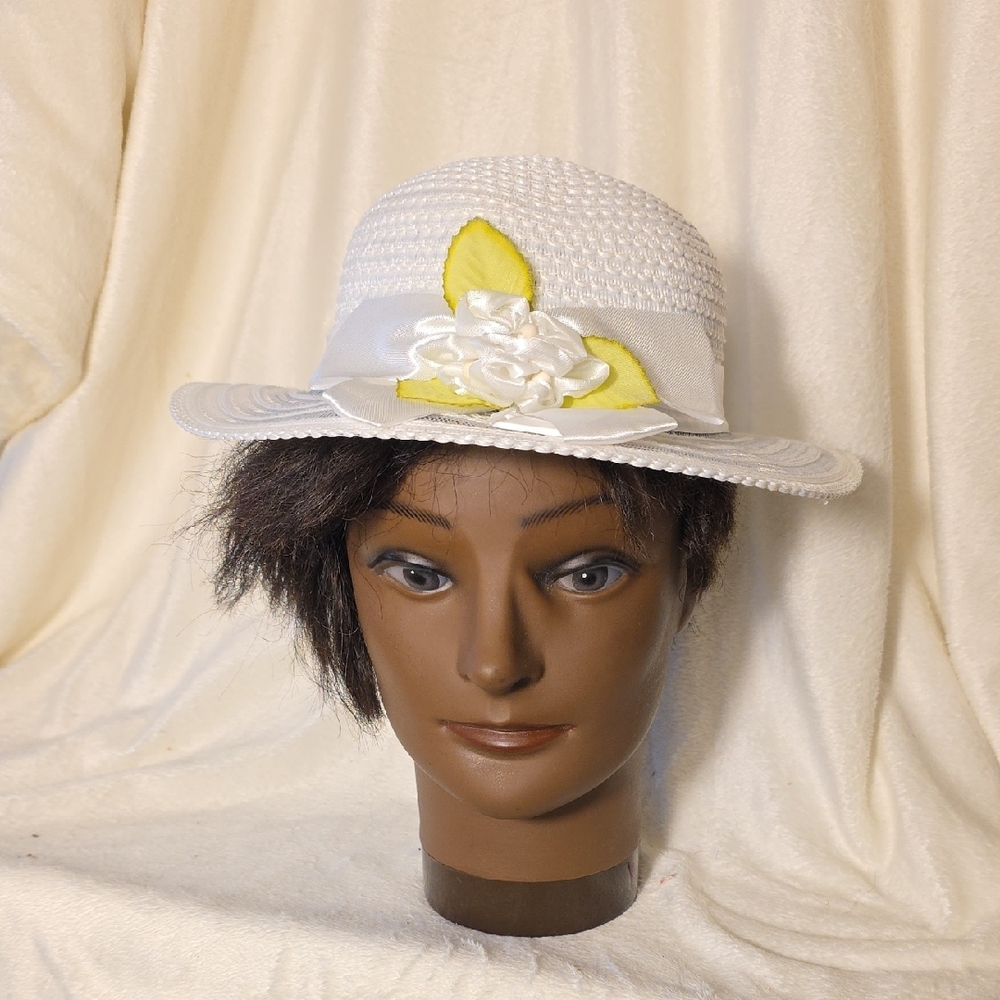 Elegant White and Yellow Women's Hat